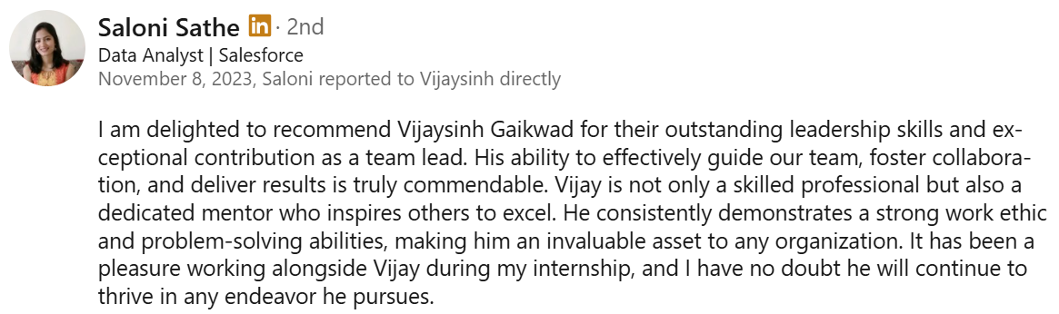 LinkedIn Feedback 5