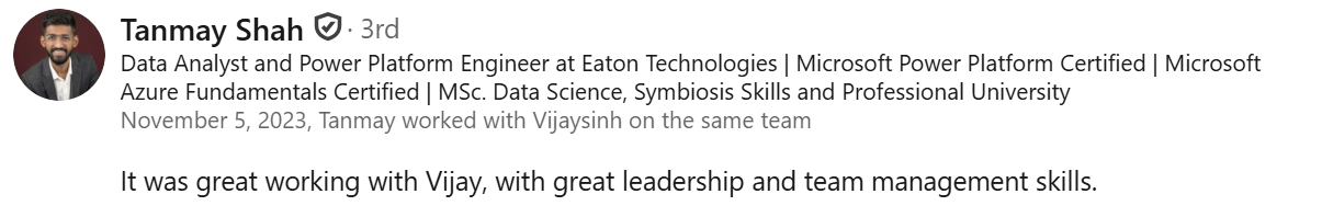 LinkedIn Feedback 5