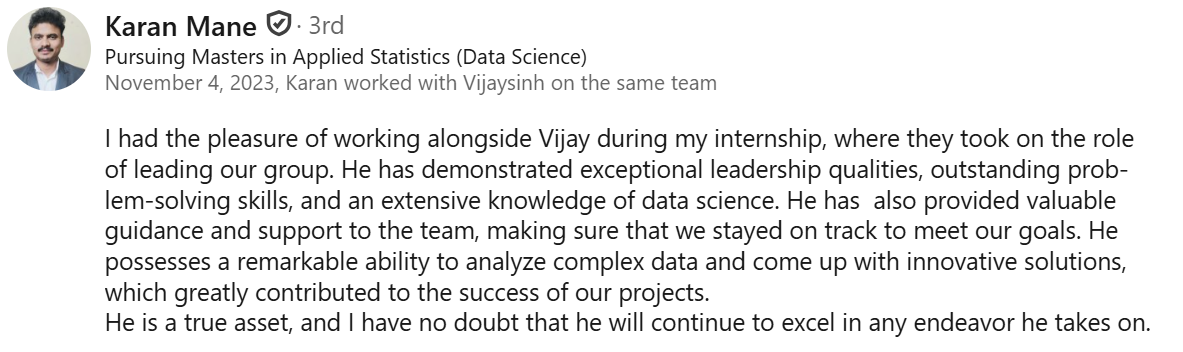 LinkedIn Feedback 5